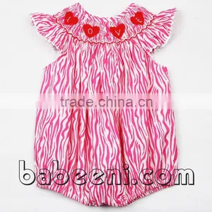 Cute Heart Hand Smocked Bubble for Baby thumbnail-1