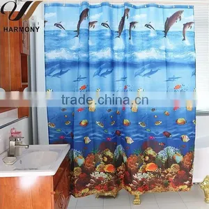 Printed Waterproof 100% Polyester Shower Curtain Liner thumbnail-2