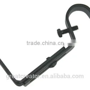 Matt Black Adjustable Metal Curtain Bracket for 5/8" (16mm) Curtain Pole thumbnail-1