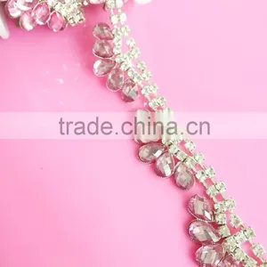 High Quality Rhinestone Beaded Trim, Pearl Cup Chain Work Design For Dresses (RT-4038) thumbnail-1