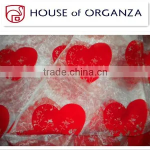 Polyester Flocked Organza Fabric for Home Textile thumbnail-1