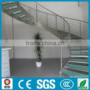 Stainless Steel Curved Glass Stairs ,indoor Glass Stairs Supplier's Choice thumbnail-1