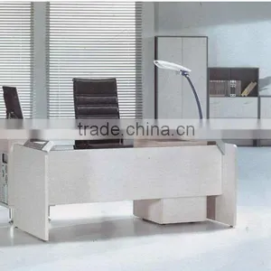 White Concise Wood Office Desk HC-26 thumbnail-1