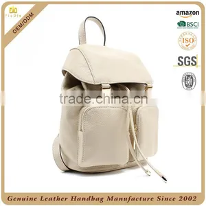Guangzhou OEM Factory Pure Leather Travel Bag Lady Ksnapsack Backpack Real Leather Ladies Small Backpack With Certificates thumbnail-2