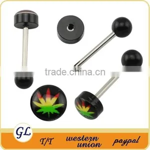TR01086 Acrylic Tongue Barbell , Skull Tongue Ring Body Piercing thumbnail-3