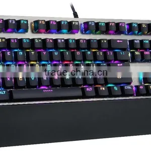 Computer Gaming Keyboard Mechanical RGB Metal Keyboard With Software Driver Support User-defined Functions thumbnail-2