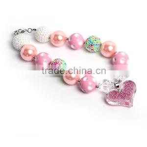 Top Quality Wholesale Price Colored Crystal Ruby Heart Fashion Jewelry Necklaces for Girl thumbnail-3