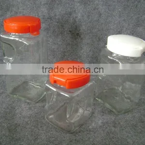 Square Glass Jar With Plastic Lid thumbnail-3
