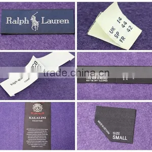 High Density Center Fold Garment Woven Label For Clothing thumbnail-1