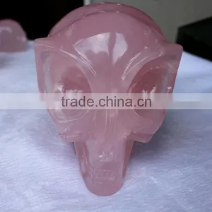 New Arrived Rose Quartz Skull Vivid Alien Crystal Skull for Halloween Gift thumbnail-4
