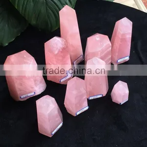 Rose Quartz Crystal Healing Stone Pillars Point Wholesale thumbnail-1