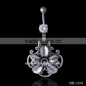 Beautiful Navel Piercing Dangle Belly Ring Fake Navel Piercing thumbnail-1