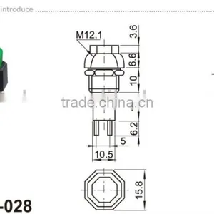 Waterproof Push Button Switch 0.3A 50V Switch,Red Button Push Switch N/O 3V 6V 9V 12V 24V Momentary Type 4 Car Boat thumbnail-2