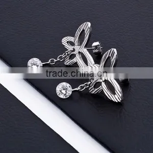Fashion Big Crystal Stainless Steel Crystal Earring BE10161 thumbnail-3