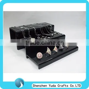Disposable 3 Steps Black Acrylic Stair Riser for Jewelry, Best Selling Lucite Acrylic Risers Display thumbnail-1
