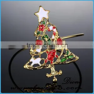 Merry Christmas Party Gift Charms Gold Christmas Tree Bracelets Bangle thumbnail-3