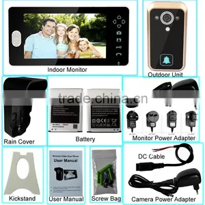 7 Inch Video Door Phone 1v2 Wireless Door Phone Video Intercom thumbnail-4