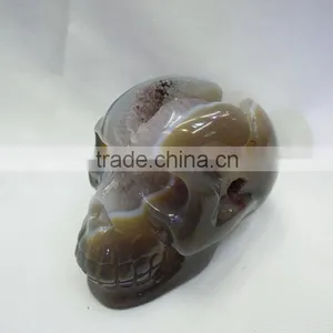 100% Natural Dream Amethyst Crystal Quartz Skull on Sale With Geode thumbnail-3