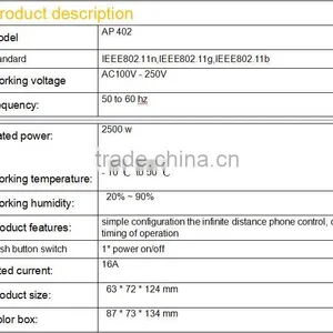 300MBPS IEEE802.11b Standard Glass Cover Mini in Wall Wifi Access Point Wifi AP thumbnail-5