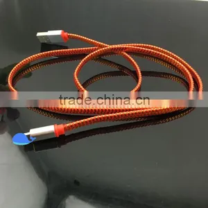 Newest 2016 Colorful Nylon Braided Usb Cable 2 in 1 Usb Cable Date Line for Iphone thumbnail-2