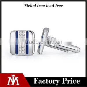 2016 Cool Mens Shirts Enamel Cuff Links Jewelry Diamond Cufflinks Silver Copper thumbnail-1