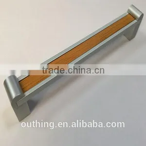 Anodized Wooden Color Aluminum Alloy Furniture Hardware Cabinet Handle thumbnail-1