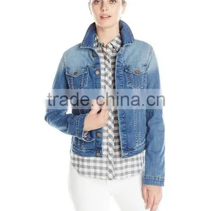 New Fashion Denim Trucker Jacket for Lady thumbnail-1