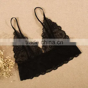 Summer Hot Sexy Women's Bra Straps Lace Push Up Hollow Black White thumbnail-1