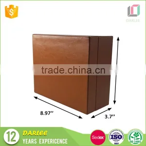 Shenzhen Factory New Design Big a4 Size Leather Paper Box Packaging With Flip Lid thumbnail-2