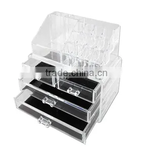 Wholesale Four Drawers Acrylic Makeup Organizer With Handle/Cosmetic Acrylic Storage Organizer thumbnail-1