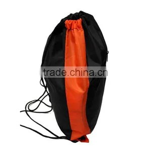 210D Polyester Colorblock Drawstring Backpack thumbnail-3