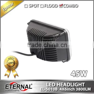 4x6in 45W Sealed Beam Led Headlight Dual Beam Light With H4 Plug for Dodge GMC Lincoln Maserati With Out Mounting Brackets thumbnail-4