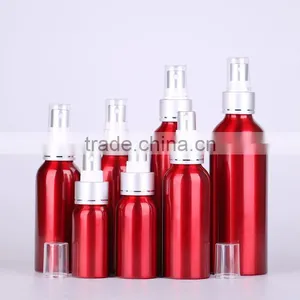 Wholesale 30ml -500ml Red Empty Aluminum Spray Bottle Water Mist Spray Bottle for Cosmetic Packaging thumbnail-1
