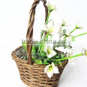 100%Handmade Wicker Plastic Lined Plant Basket Wicker Baskets for Plants thumbnail-1