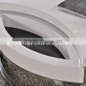 Oval Table Modern White High Gloss MDF Coffee Table With Chromed Steel thumbnail-3
