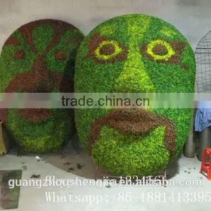 CHY1010808 Shaped Human Face Sculpture,artificial Topiary Plastic Sculpture thumbnail-4