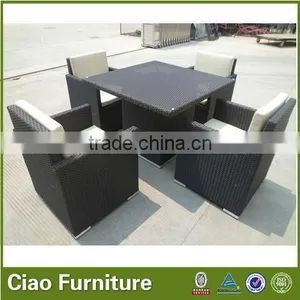 Space Saving Outdoor Rattan Cafe Table Chair Set thumbnail-1
