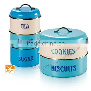 Kitchen Metal 3layers Airtight Canister Set,Treats Biscuits Cake Biscuits Cookies Jar Storage Bin thumbnail-2