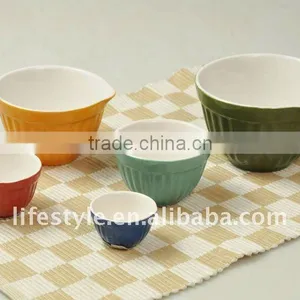 5Pcs Stoneware Measuring Cups, Colorful thumbnail-1