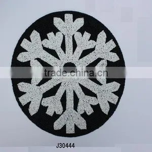 Glass Bead Place Mats With Black and White Patterns Colours Can be Changed in Order thumbnail-1