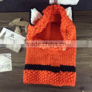 2015 New Design Fox Ear Winter Windproof Baby Hats And Scarf Set For Kids Boys Girls Shapka Caps thumbnail-4
