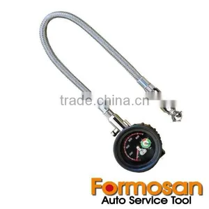 TAIWAN TOOLS - 2 Inch 2 in 1 Deluxe Extension Hose Tire Pressure Gauge With Tread Depth Function thumbnail-1