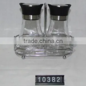 Clear Salt and Pepper Shakers Sets With Stand thumbnail-1
