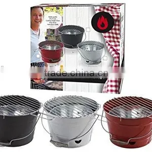 Bucket BBQ Charcoal Rack 26cm Grill Light Portable Inc Ash Pan thumbnail-1