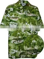 100% Cotton Men's Designed Promotional Hawaiian Shirts thumbnail-1