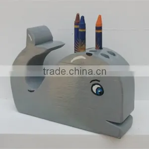 Hot Sell Wooden Whale Crayon Holder Nursery Decor Party Favors Made in China thumbnail-1