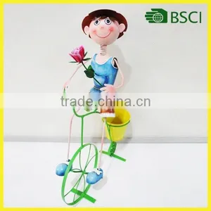 Colorful Iron Doll Planter With Bicycle thumbnail-1