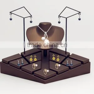 Custom Design Jewelry Decoration Shop Earring Necklace Ring Leather Jewelry Display Set thumbnail-3
