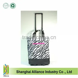 Zebra Pattern 20 Wheeled Rolling Shopping Tote Bag With Retractable Handle thumbnail-1