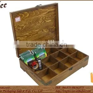 Natural Classical Wooden Tea Box With 16 Compartments thumbnail-1